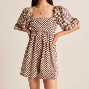 Women's High Waisted Romper with Puff Sleeves